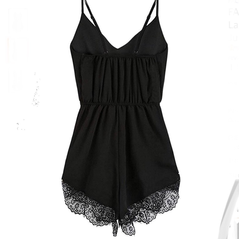 Sold OUt/Lace Chiffon Sleeveless Jumpsuit Rompers - Picture 3 of 5